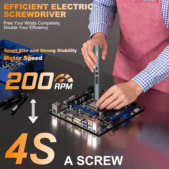 Precision Electric Screwdriver Set,160-in-1 Mini Electric Screwdriver,650mAh Rechargeable Screwdrivers,S2 Magnetic Bit,3 Torque Settings,Repair Tool Kit for Computer Phone Laptop Camera Watch Glasses