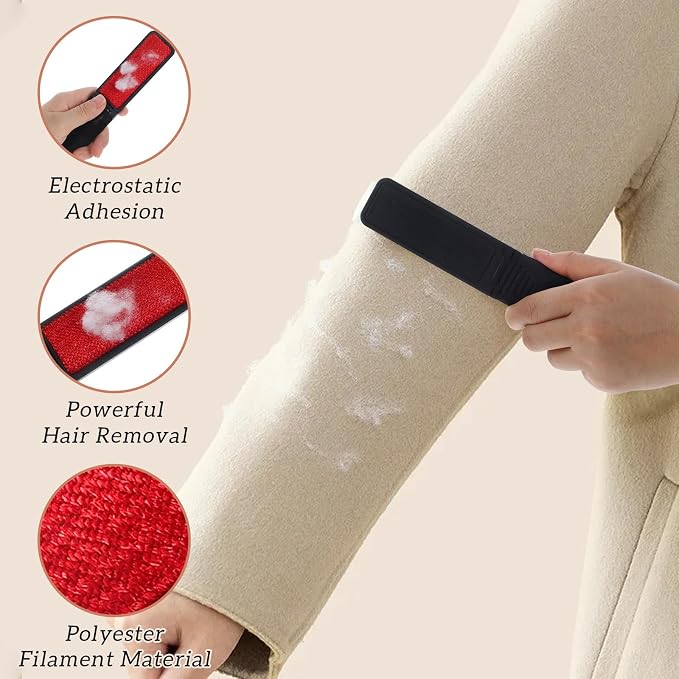 8PCS Mini Lint Brushes,Portable Foldable Lint Brush for Clothes-Compact Size-Reusable Travel LintBrushes for Pet Hair Remover Clothing Dust Removal Garment Fabric Fluff Cleaning Tool