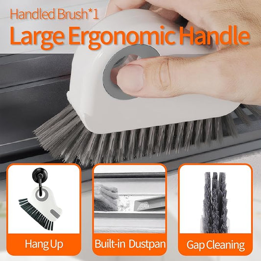 13Pcs Crevice Cleaning Brush Set, Window Groove Cleaning Brush Kit Hard Bristle for Sliding Door, Sill, Tile Lines, Shutter, Corner, Grout, Sink