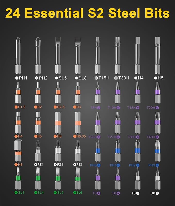 42 in 1 Ratchet Screwdriver Set – Upgrade Magnetic Precision Tool Kit with S2 Steel Bits, Detachable Handle, Portable Storage Case for Home DIY, Computer, Bicycle, Electronics Repair (42)
