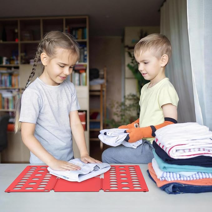 Kids Clothes Folding Board 15.75"x18.9" for Children Quickly Fold Tshirts | Child-Size Only, Durable PP Material, Space Saving Design, Easy Storage