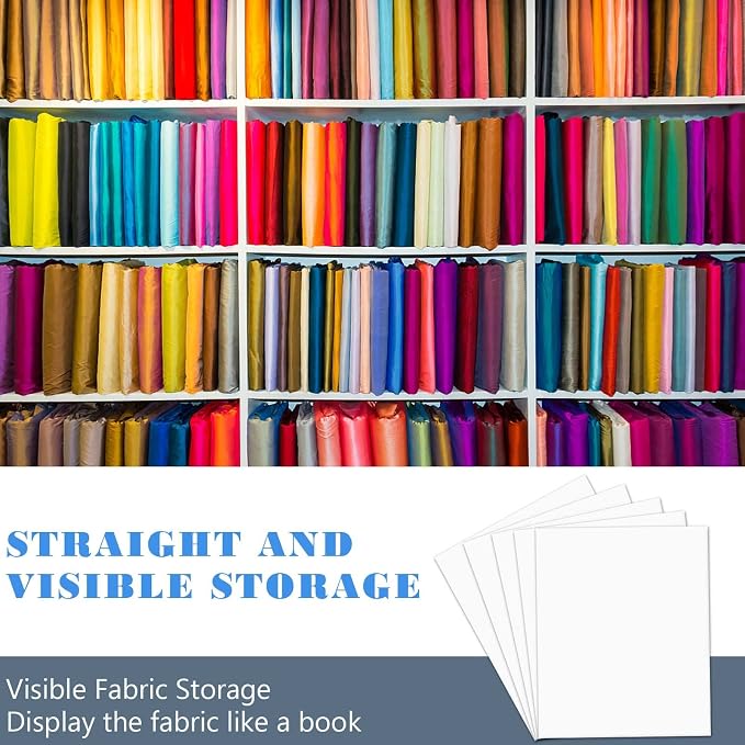 8.5 x 11 Inch Fabric Backing Board, Poster Boards and Plastic Alligator Clips for Folding and Storing Cloth Straight, Fabric Storage Boards-100 Set