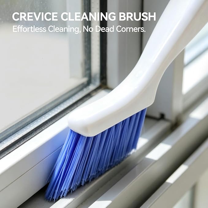 4PCS Crevice Cleaning Brush, Hard Bristle Gap Scrub Groove Brush for Home, Bathroom, Kitchen, Corners, Sink, Sliding Door Rails, Window Track, Tile Grout