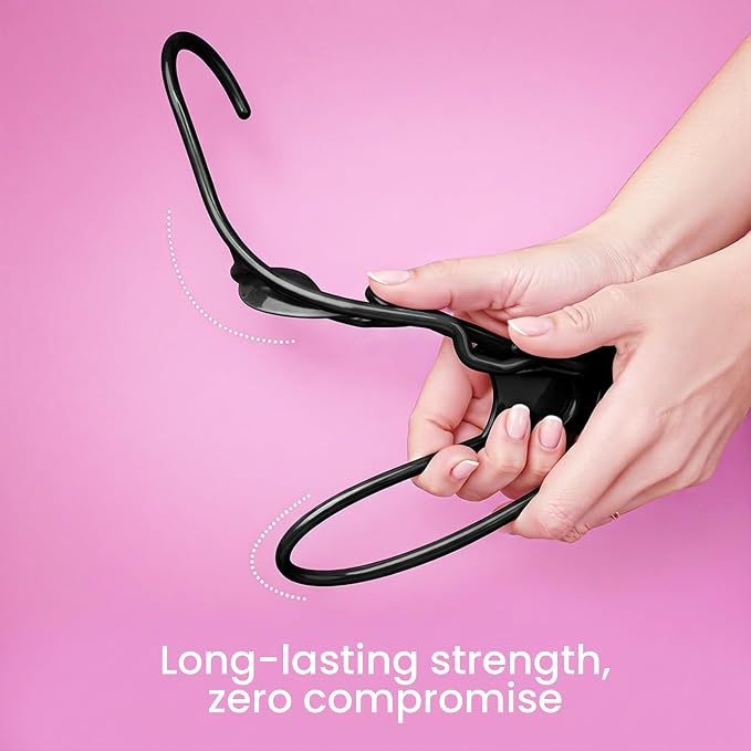 Utopia Home Plastic Hangers 200 Pack – Space Saving Clothes Hanger Black | Durable & strong | Closet organizer & storage | Ideal for apartments, dorms & stocking stuffers