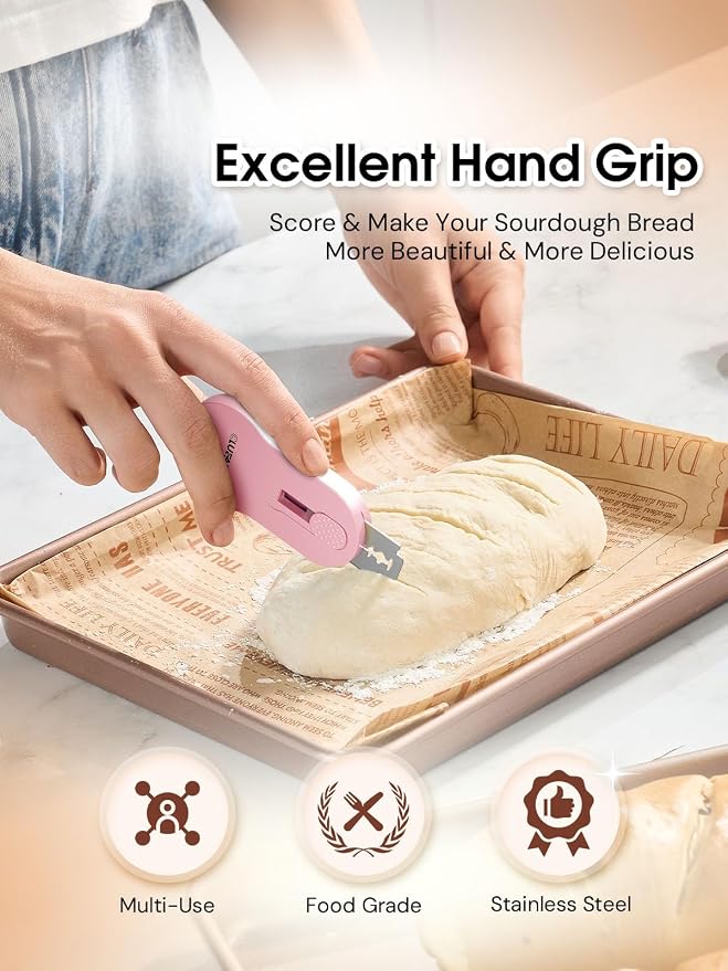 CLUEAPOP Bread Lame Dough Scoring Tool, Professional Extractable & Magnetic Sourdough Scoring Tool for Sourdough Bread Baking & Bread Making Tools,Perfect Bread Scoring Tool