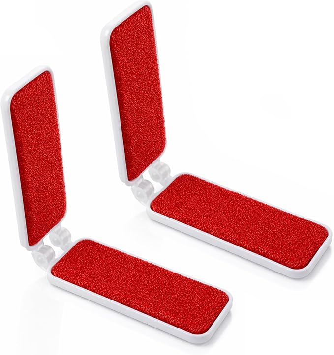 2 PCS Travel Lint Brush for Clothes, Foldable Lint Brush, Reusable Mini Lint-Brushes for Furniture, Pet Hair, Fabric Fluff