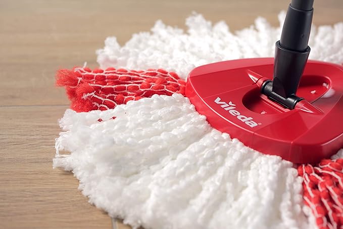 Vileda Turbo EasyWring & Clean Complete Set, Mop and Bucket with Power Spinner, Coral