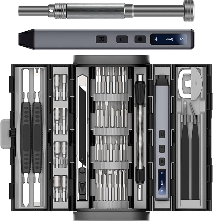 LIFEGOO Electric Screwdriver Set, 83 in 1 Cordless Rechargeable Small Power Screwdriver Set With 71Magnetic Bits, Magnetic Mat Professional Repair Tool for Electronics Phone Camera Laptop Watch