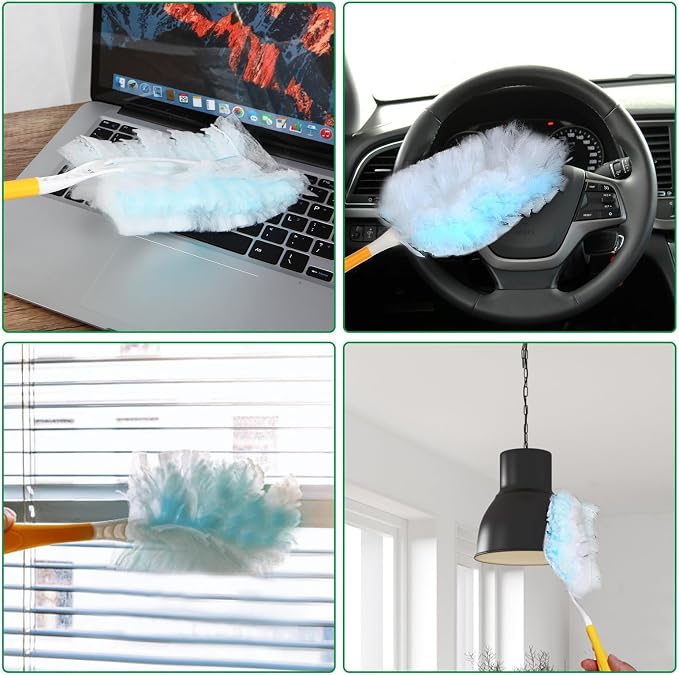 Duster Refills,Static Dust Removal Compatible with Swiffer for Dusting 18ct | Disposable Alternative Replacement Head for Swiffer Duster Refills,for Dusting Electronics,Furniture,Blinds,Ceiling Fans