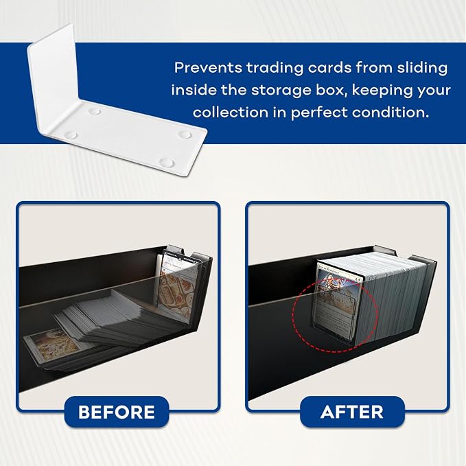 Fageverld Trading Card Storage Box with 100 Dividers, Cardboard Collectors Cards Organizer Box for MTG Baseball Sports Collection (Black- 24 drawer)