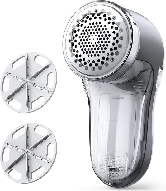 POPCHOSE Fabric Shaver, Lint Remover with 6-Leaf Blades, Battery Operated | Lint Shaver for Clothes, Sweater Shavers to Remove Pilling, Clothes Shaver for Clothing, Couch, Furniture, Fuzz, Lint Ball