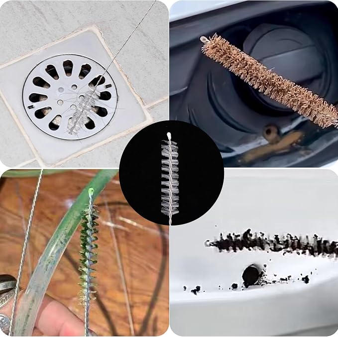 Flexible Drain Brush-Extra Long Nylon Cleaner for Cleaning Plumbing Sink Fridge Skinny Pipe Air Tube Hose Dredging Tool 143cm/56 inch (1 PCS)