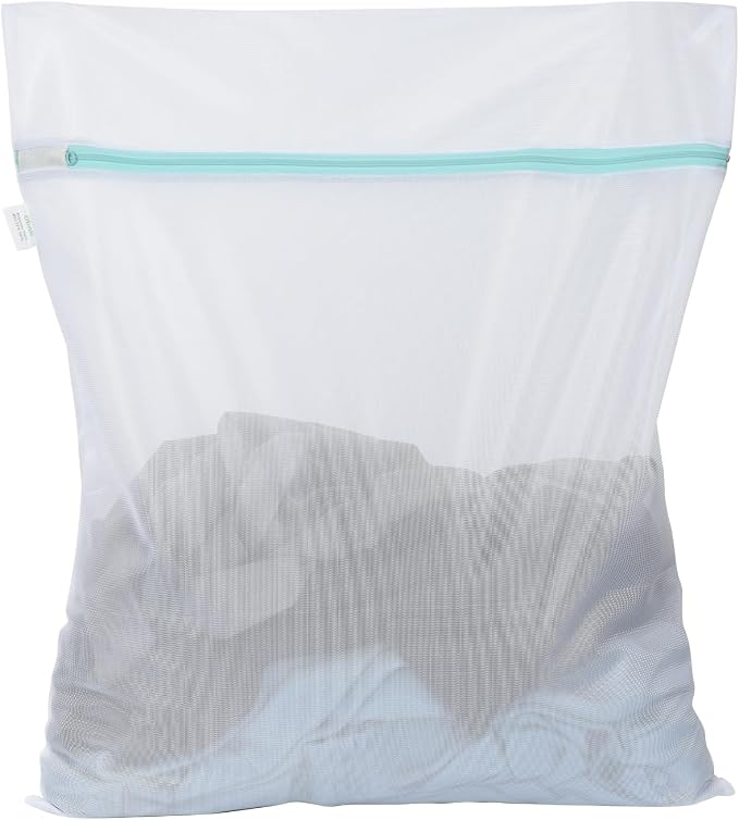 OTraki Medium Mesh Laundry Bags 20x24 inch Zipper Lingerie Bags for Washing Delicates Laundry Mesh Bag Machine Washable for Travel Dorm Hotel Camp, Don't Drying, Melting 140-176℉ White | Zipper Lingerie Bags for Washing Delicates Laundry Mesh Bag Machi...