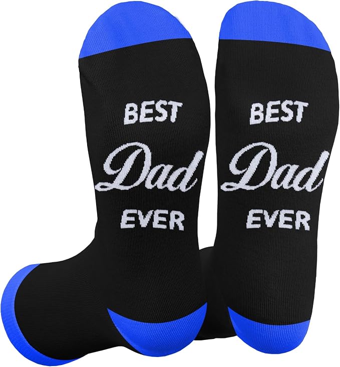 Fathers Day dad gifts christmas Birthday Best Dad Ever Funny Outdoor Hobby Sports Themed Novelty Socks Gift for Men