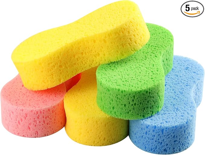 Temede Large Car Wash Sponges, Extra Thick Foam Sponges, 5-Pack | 9.1" x 4.3" x 2.4", Extra Thick, Multi-Purpose Cleaning, Kitchen, Bathroom, Household
