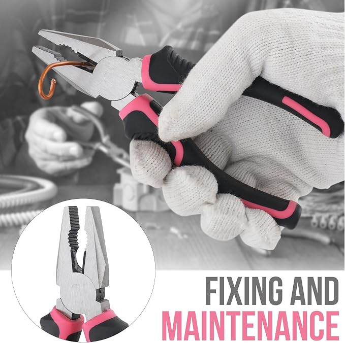 24PCS Mini Compact Pink Household Hardware Tool Set, Beginner Basic DIY Small Repair Tool Kit for Women, Home Assembly Mainten ance Hand Tools, Premium Gift Set for Household Daily Repairs ﻿