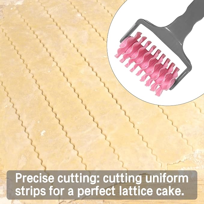 Pastry Wheel Cutter, Pasta Cutter Wheel for Fluted Pastry Ravioli Cutter Wheel with Handle, Designs Pizza Pie Crust Decorating Tools for Home and Kitchen Use