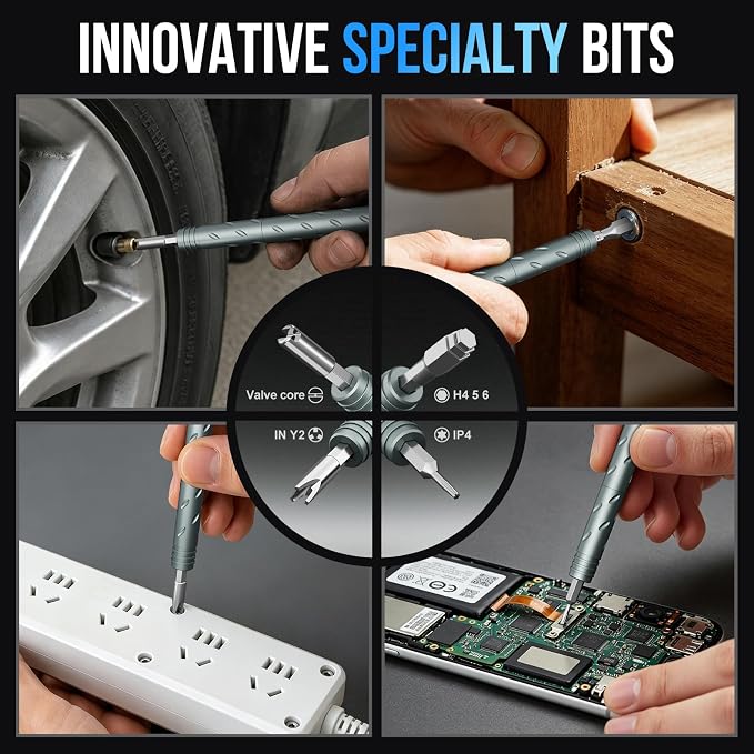STREBITO Precision Screwdriver Set, 55 in 1 Electronics Repair Kit | Compact Magnetic Screwdriver Set with 2-in-1 Handle, Mini Wrenches, Pry Tools and 36 CRV Bits for Computer, Laptop, Eyeglass