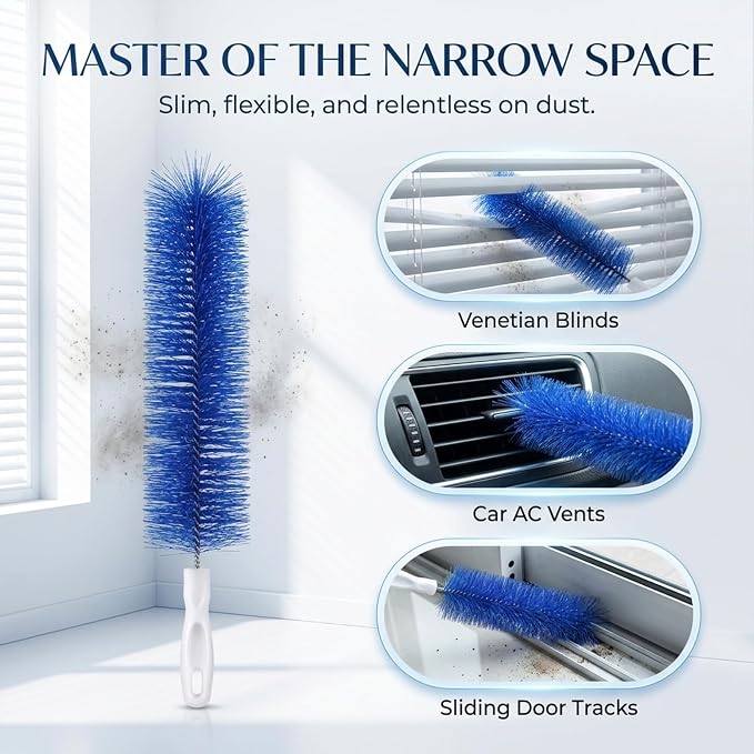 Fan Cleaner Brush,2 Pack 2026 New Bendable Microfiber Cleaning Brush, Reusable Washable Dust Remover Duster, Multi-Purpose Gap Vent Fan Air Conditioner Cleaning Tool