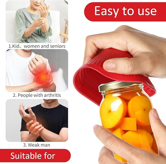 3 Pack Rubber Jar Opener, 3.7 Inch Round Silicone Jar Opener Gripper for Seniors with Arthritis Weak Hands, Non Slip Jars Lid Openers Kitchen Lid Cap Gripper Pads Multi-function Coasters