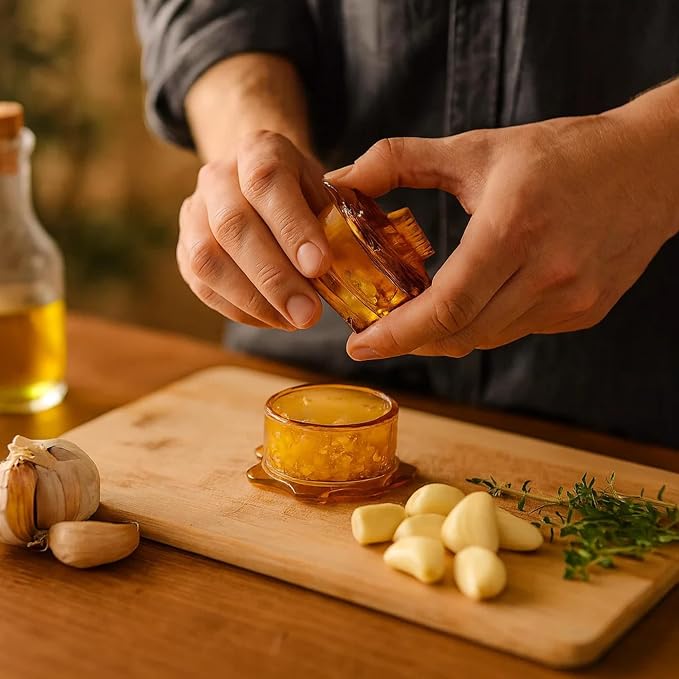 Angel’s Peel Lounge Garlic Mincer, Manual Garlic Grinder for Quick Meal Preparation - Kitchen Tools for Mincing Garlic, Ginger, Herbs, Nuts (Orange)