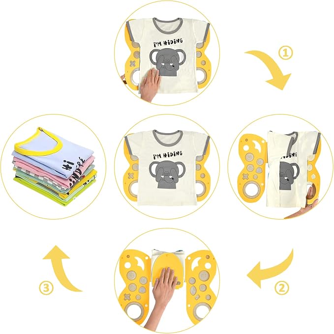 BoxLegend Shirt Folding Board with Original Deluxe Set Durable for Kids | Makes Laundry Fun for Kids, Dual Use, Butterfly-Shaped Design, Durable Plastic, Includes a Deluxe Ruler Set, Great Gift Idea