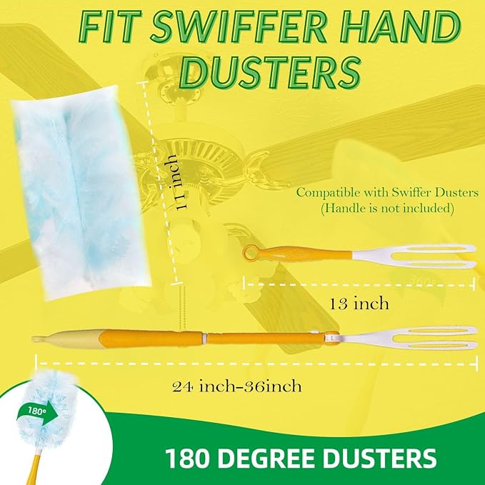 Duster Refills,Static Dust Removal Compatible with Swiffer for Dusting 18ct | Disposable Alternative Replacement Head for Swiffer Duster Refills,for Dusting Electronics,Furniture,Blinds,Ceiling Fans