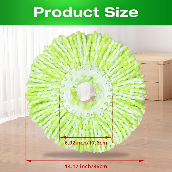 3 Pack Mop Head Replacement Compatible with Libman All-in-One Spin Mop, Microfiber Spin Mop Replacement Head, Easy to Replace, Machine Washable