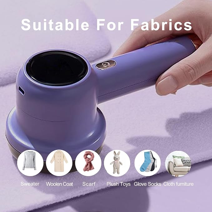 Lint Remover, Fabric Shaver Electric Bobble Remover for Clothes, USB Charging Fluff Remover Sweater Shaver with 2 Replacement Heads for Clothes Fabric