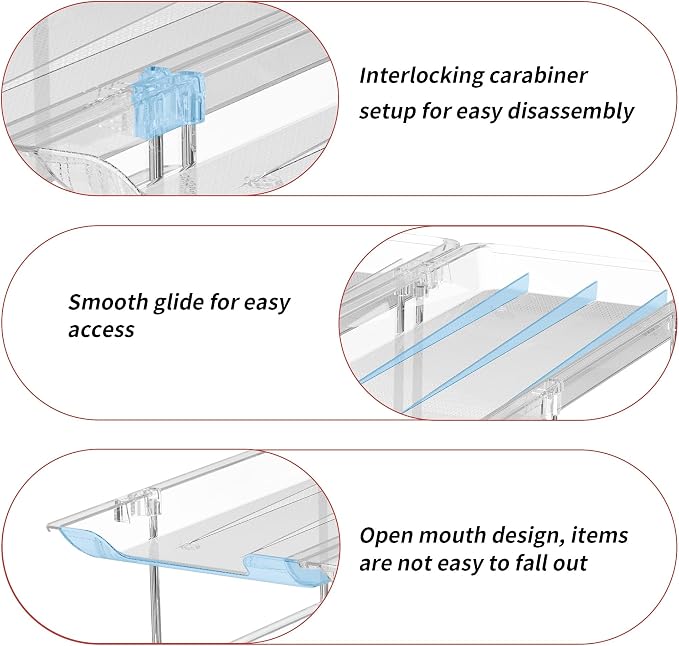 Attelite Can Organizer for Pantry, 3 Sets 3 Tiers Can Storage Organizer Pantry,Soda Can Organizer for Fridge 36 Cans Rack Automatic Rolling Stackable Canned Food Organizer,Clear