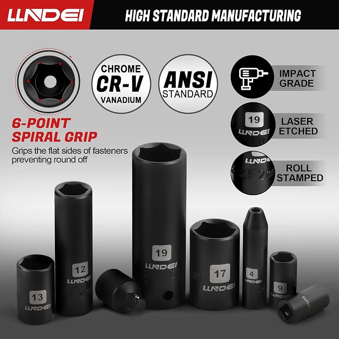 160Pc Mechanics Socket Set 1/2 1/4 3/8" Drive Metric | CR-V Deep & Shallow Sockets, Metric, Quick Release Ratchet, Professional Tool Kit for Auto Repair, Truck, Garage & Home DIY