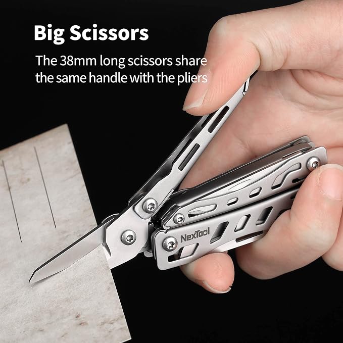 NexTool Mini Flagship EDC Keychain Multitool, Mini Pocket Knife (Silver) | 10-in-1 Multi Tool, 30Cr13 Full Size Scissors, EDC Fifth-Pocket Tool, Cool Gadgets for Men, Gifts for Men on Christimas