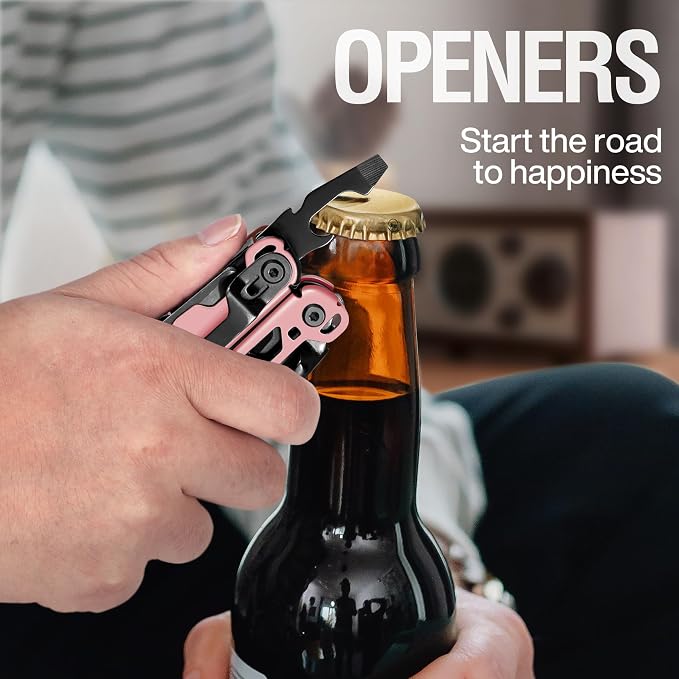 23 in 1 Multitool with Premium Gift Box, Cool Gadgets for Men (Coral Pink) | Include Screwdrivers Saw Screwdrivers Bottle Opener Pliers Camping Knife, Best Gift for Boyfriend Son Dad Him Husband