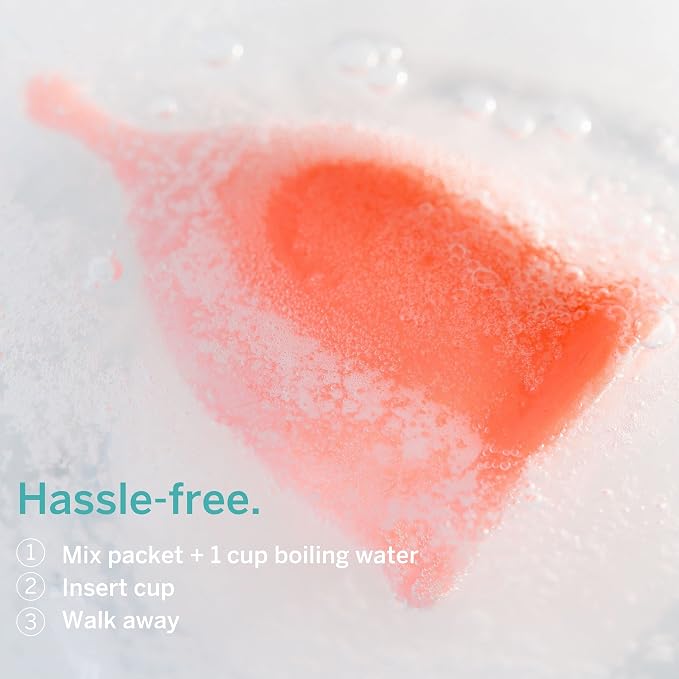 Pixie Cup Stain Remover - The Only Sterilizer Cleaner that Will Remove Stains On Your Reusable Menstrual Discs & Period Cups - Organic and Natural Ingredients for Feminine Care (5 Packets)
