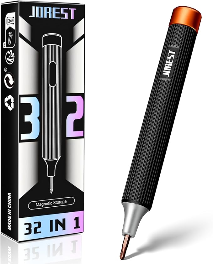 JOREST 32-In-1 Small Precision Screwdriver Set Magnetic, Eyeglass Repair Kit, Gadgets Gifts for Men, Multi Bit Mini Screwdriver with Torx Bits for Electronics, Glasses, PS5/4, Camera, Phone, Laptop
