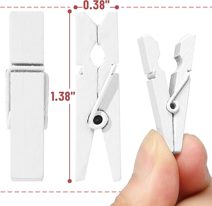 Mr. Pen- Mini Wooden Clothes Pins, 1.4 Inch, 132 Pack, Natural Wood Clips for Crafts, Classroom Projects, Hanging Photos, Chip Bags, Decoration, Rust Resistant Spring