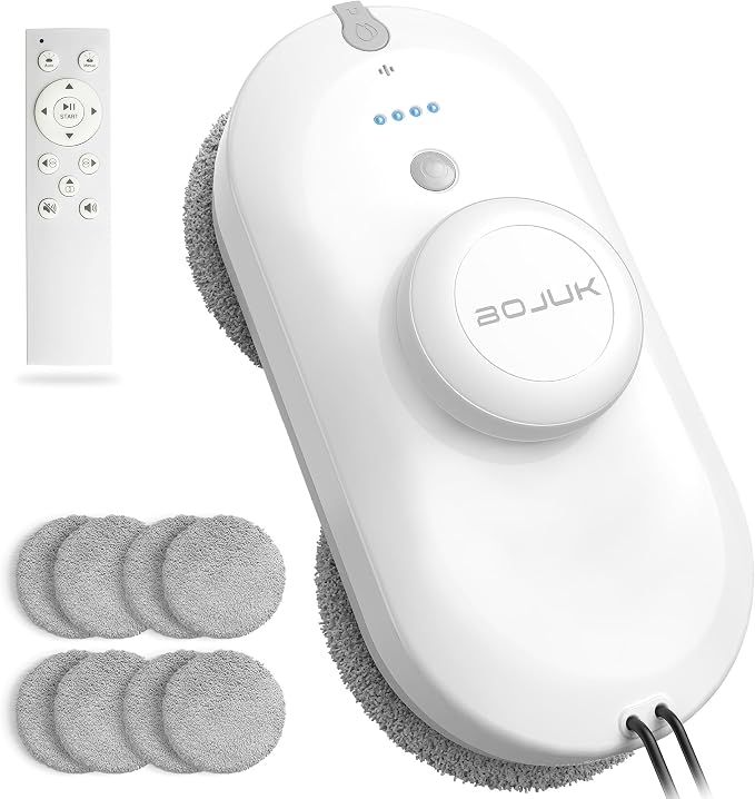Window Cleaning Robot, 5000Pa Suction with Edge Detection | AI Smart Path Planning Dual Spray & UPS Anti-Drop with 10 Pads for Indoor/Outdoor High-Rise Windows