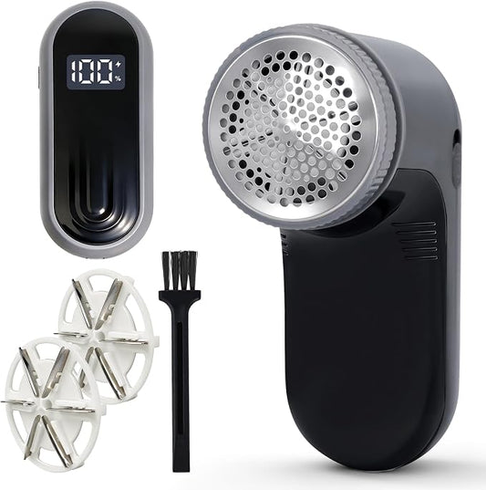 Killrose Fabric Shaver | Lint Remover with Digital Display, 6-Leaf Blade Electric Lint Shaver for Clothes, Sweaters, Furniture - 9000 RPM USB-C Rechargeable, Safe for All Fabrics
