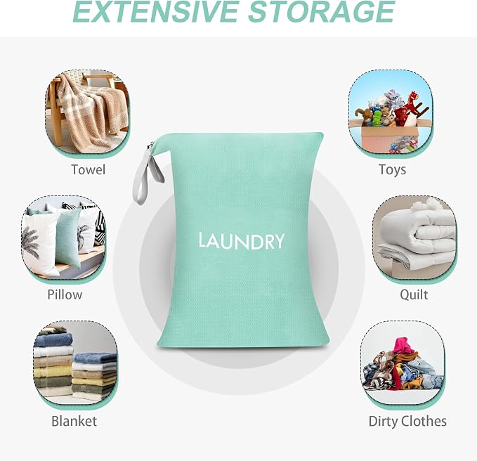Wiseboy 120L Extra Large Travel Laundry Bag with Heavy-Duty Zipper | Water-Resistant Nylon Dirty Clothes Organizer for College Dorm, Camping, Tear-Resistant Storage Bag for Laundry Mat & Moving