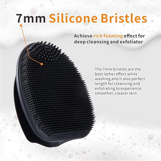 Silicone Face Scrubber for Men, 2 Pack Deep Cleaning Facial Brush, Manual Exfoliating Face Wash Brush for Blackhead Pore Cleansing, Sensitive Skin Care Tool for Women and Men