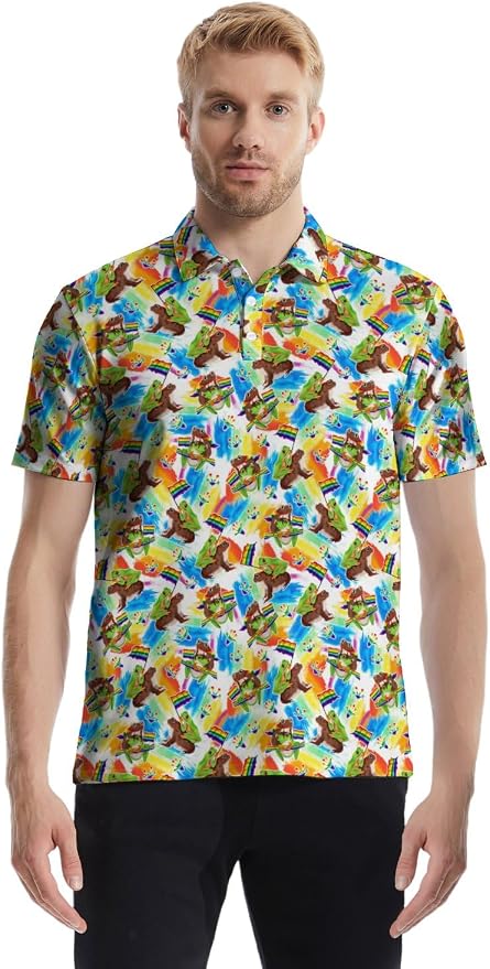 Polo Shirts for Men Moisture Wicking Mens Polo Shirts Patriotic Shirts for Men