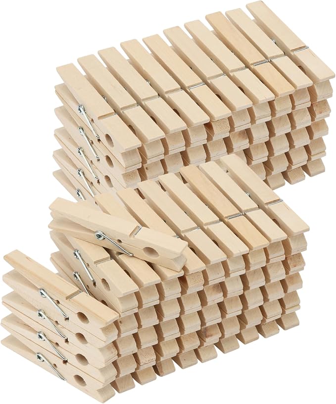 Mr. Pen- Large Wooden Clothes Pins, 2.9 Inch, 100 Pack, Bulk Natural Wood Clips for Crafts, Classroom Projects, Hanging Photos, Chip Bags, Decoration, Rust Resistant Spring