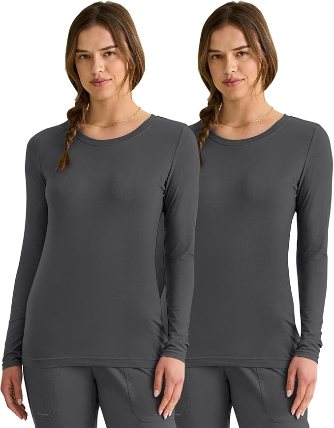 Healing Hands Underscrub Long Sleeve Women Knits Scrub Tops | Soft Cotton Blend Knit, Breathable Stretch Comfort, Machine Wash, Easy Care Fabric, Ideal For Layering Under Scrubs