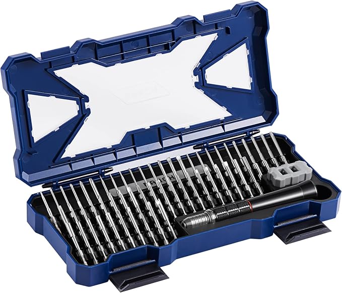 Precision Screwdriver Set,Premium Ergonomic Screwdriver with 55 High Strength Magnetic Screw Driver Bits for Computer Watches Jewelers and other Small Electronics Repair.