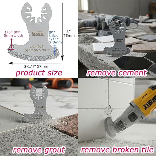 XXGO 20 Pcs Oscillating Tool Diamond Blade for Grout Removal XG8020S | Best for 1/8" Grout Removal