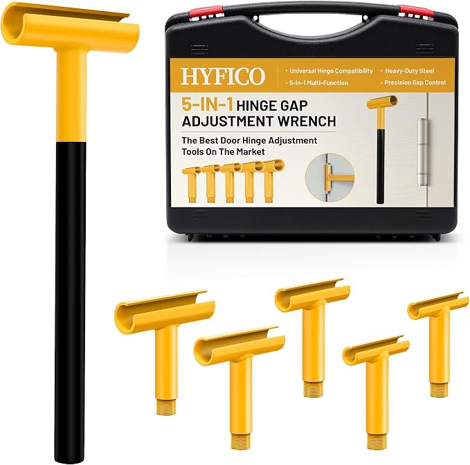 Upgraded Hinge Gap Adjusting Wrench for Residential and Commercial, Door Hinge Adjustment Tool for Door Quick and Efficient Solutions, User-Friendly Adjustments Tools (Yellow)