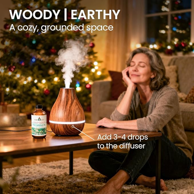 EVOKE OCCU Pine Needle Essential Oil for Diffuser, Aromatherapy, Hair Care | Refreshing your home with a fresh, woody scent for soap, candle making, cleaning spray, and perfume blends —118ml / 4 fl oz