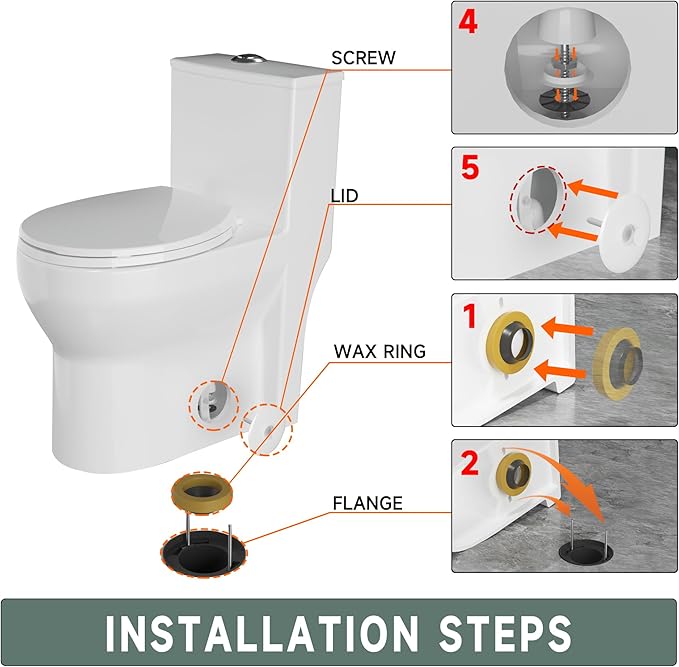 Compact Modern Tall Toilet 19 Inch for Seniors, Powerful Tornado Flush Skirted High Toilet for Small Bathroom, One Piece Toliet Dual Flush 1.0/1.28 GPF, Comfort ADA Bowl Heigh 18.3 Inch, White