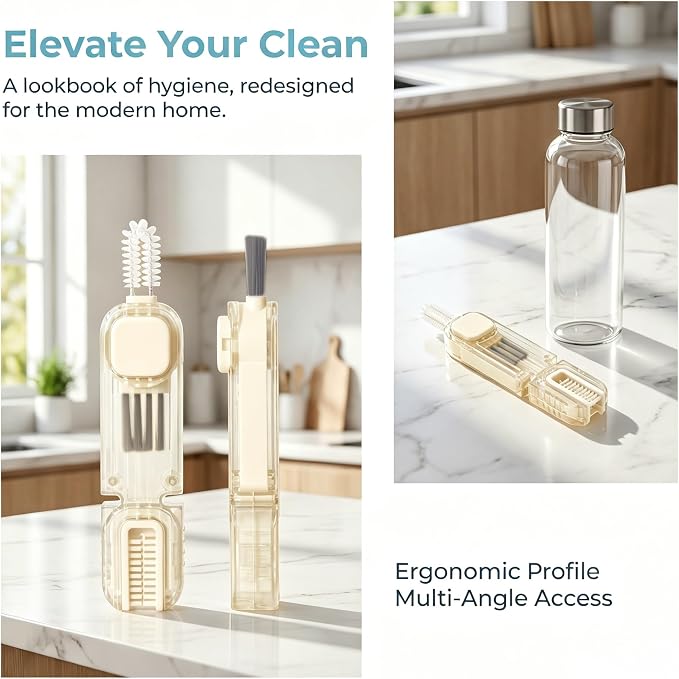 2Pcs 4 in 1 Cup Lid Gap Cleaning Brush Set,Multifunctional Crevice Cleaning Brush for Bottle,Multipurpose Bottle Cleaner with Compact Design Tiny Silicone Cup Holder Cleaner Tool,Kitchen Gadgets