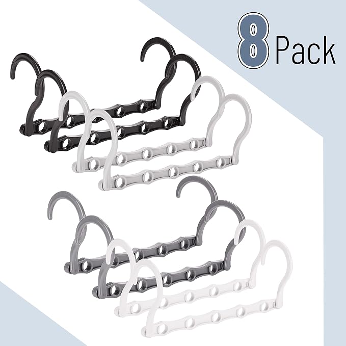 Mr. Pen- Space Saving Hangers, 8 pcs, 360° Rotating Hooks | Magic Cascading Hanger Organizer with 5 Enclosed Slots, Closet Organizers and Storage for Clothes